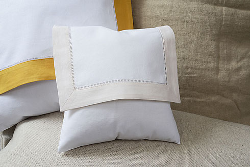 Mini Hemstitch Baby Envelope Pillows 8x8" Coconut Milk color - Click Image to Close